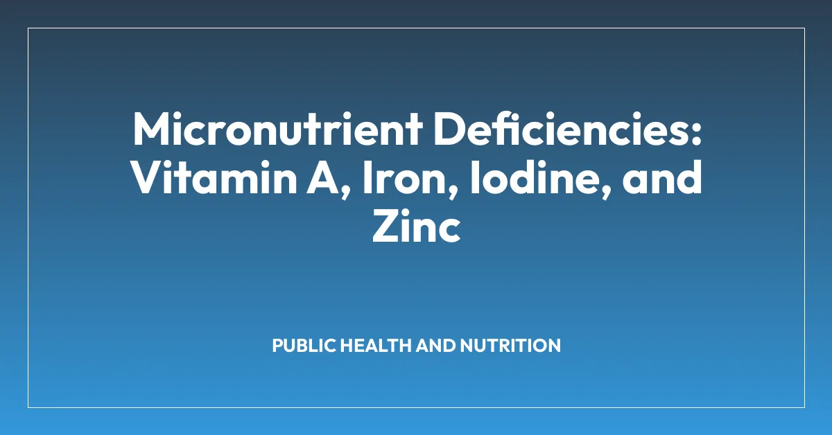 Micronutrient Deficiencies: Vitamin A, Iron, Iodine, and Zinc