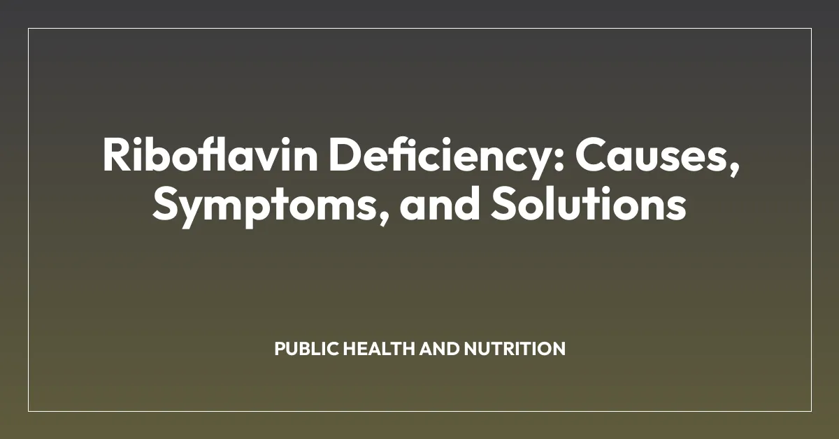 Riboflavin Deficiency: Causes, Symptoms, and Solutions